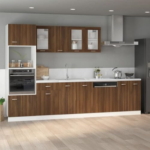 Bulliing Armario Inferior de Fregadero contrachapado Roble 80x46x81,5 cm Mueble Esquinero Cocina
