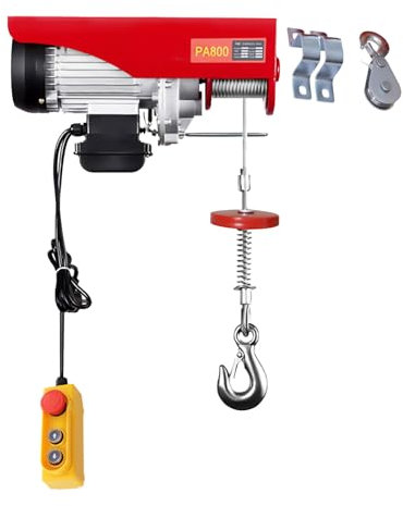 OUBUBY Treuil électrique de 400 kg à 800 kg de hauteur de levage 10 m treuil moteur 1450 W moteur en cuivre palan à bouteille 10 m/min vitesse de levage avec télécommande sans fil (800 kg)