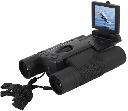 12x32 Binoculars with Camera, Binoculars for Adults, 2 Inch Color Screen 48MP 2.5K Video Photo Recorder with 8x Digital Zoom, Digital Binoculars for Bird Watching Hunting (Black)