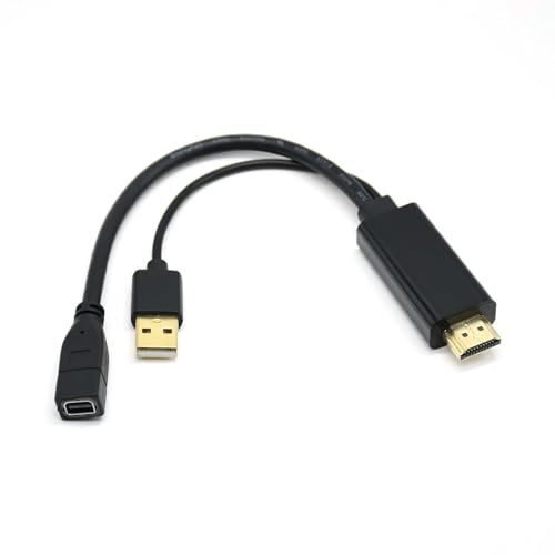 Elecbee HDMI auf Mini für DisplayPort Konverter Adapter Kabel mit USB-Aufladung 4K @60Hz X 2K HDMI Stecker für DP weibliches Videokabel Nur anwendbar auf Mini für Display Port, Funktioniert