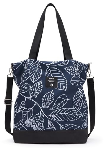 KALIDI Groß Damen Umhängetasche/Handtasche Canvas Tasche Schultertasche Totepack Shopper Casual Hobo Bag Crossbody Bag für Schule Büro Arbeit Reisen Ausflug Einkauf (yh002)