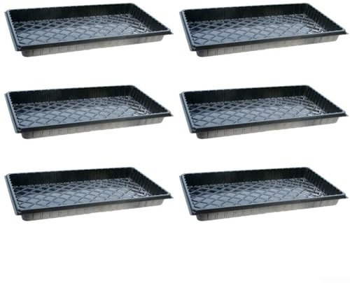 CRIDENG 6 Plateaux de Germination pour Plantes,Bac de Culture pour Semis, Accessoire de Jardinage Intérieur,Extérieur pour Optimiser la Pousse (sans Trou)