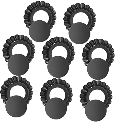 MOTHNUR 8 piezas Mini Moldes para Tartas con Desmontable Acero al Resistente al Calor Antiadherente para Hornear Tartaletas Pasteles y Postres Pequeños Cocina y Profesional