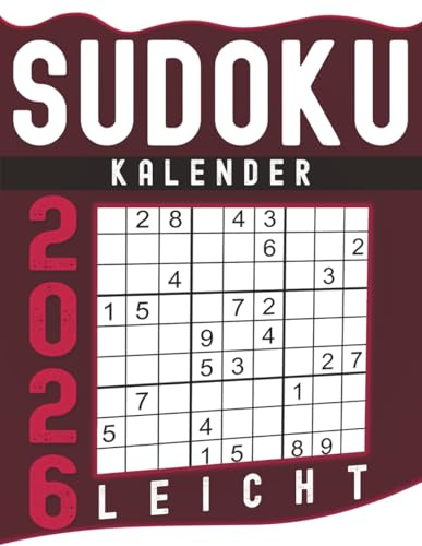 Sudoku Kalender Buch 2026: 365 Leicht mit Lösungen