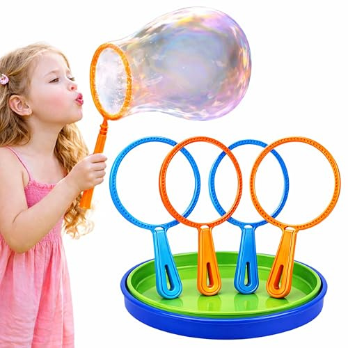 Bubble Wands for Kids, 6 Pack Giant Bubbles Wand Set, Large Bubble Wands Kit to Create Big Bubble for Kids (Bubbles Solution Not Included) Outdoor Garden Toys for Children, Summer Party Games