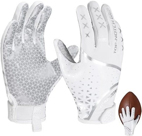 GIAMZONP Guantes de fútbol juvenil para niños, guantes para receptores con superficie de agarre, guantes de fútbol bandera