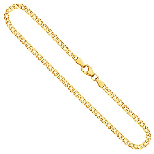 EDELIND Cadena de oro amarillo 2.9 mm de oro macizo 8 k Collar Cadena para mujer/hombre 50 cm con sello 333 Cadena eslabón de rombo doble con caja de regalo de joyería