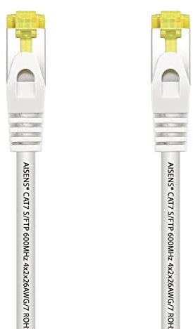 AISENS Cable De Red Latiguillo RJ45 LSZH Cat.7 600 MHz S/FTP PIMF AWG26. Blanco. 2.0 m