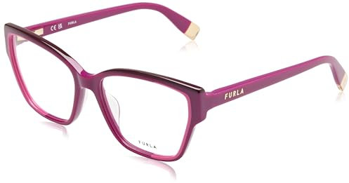 Furla Unisex Eyeglass Frame Vfu718 Shiny Cyclamen 55/16/135 Women Sunglasses, 09MA Ciclamino Lucido, 55