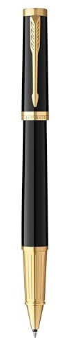 Parker Ingenuity Tintenroller, Schwarz mit goldfarbenem Rand