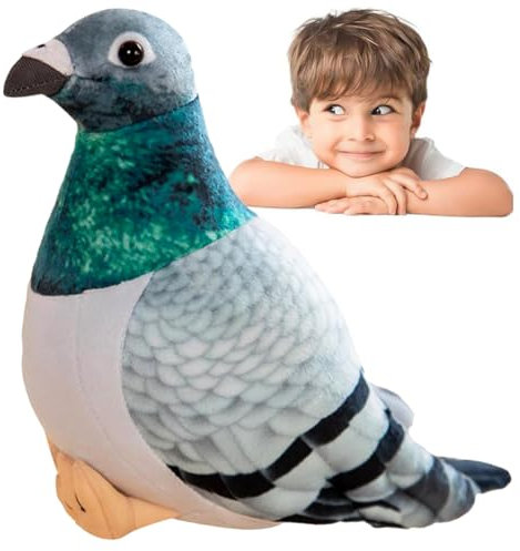 RIUAHST Pigeon Poupée en Peluche Pigeon Peluche Jouet Tissu à Poils Ras et Rempli de Coton PP Animal Peluche Jouet Cadeau d'anniversaire Et de Noël Mignonne pour Les Garçons et Les Filles