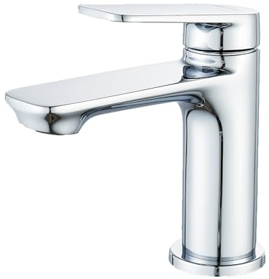 BELZ Grifo de Baño, Grifo de Baño Monomando para Lavabo, Grifo Mezclador de Latón Sólido, Ahorrador de Agua y Duradero, Cromado