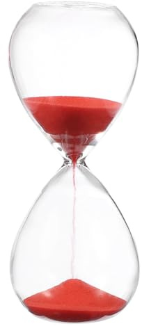 PATIKIL Reloj De Arena De 5 Minutos Reloj De Arena De Cristal Temporizador De Arena para Decoración De Hogar Oficina O Restaurante Rojo