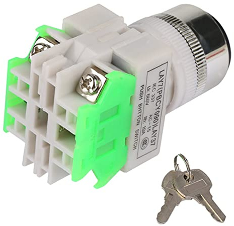 CHICIRIS Interrupteur à clé à 3 Positions, 2 Clés, Support de 22mm pour Machines Industrielles