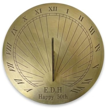 Personalised Ship’s Dial Sundial Gifts, Custom Sundial Wedding Gifts, Custom Calibrated Brass Metal Sundial for Him, Her, Friends, Handmade Keepsake Gift for Home & Garden Decor, Unique Maritime Gift