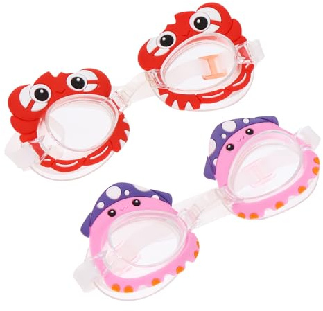 Lunettes de Natation 2 Paires Anti-buée Étanches Pvc pour Garçon et Filles | Lunettes de Dessin Animé, Lunettes Haute Définition, Fête Estivale, Lunettes de Plongée Garçon Fille