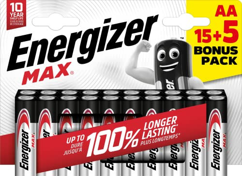 Energizer Max LR06, 15+5 gratis Mignon (AA)-Batterie Alkali-Mangan 1.5V 20St., E300671200