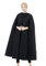 BEAUTELICATE Umhang mit Kapuze Mantel Wollmischung Damen Poncho Cape Lose Trenchcoat Outwear Hochzeit Herbst Winter Halloween Weihnachten (Schwarz - Voller Länge 127cm, Einheitsgröße)