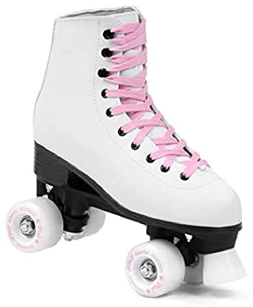 SMJ sport - Pattini classici da donna con cuscinetti a sfera ABEC7, colore bianco/rosa, turchese, per ragazze e bambine, taglia 35, 36, 37, 38, 39, 40, 41 (36)