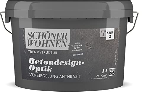 Schöner Wohnen Trendstruktur 1 Liter Betondesign-Optik Versieglung Anthrazit