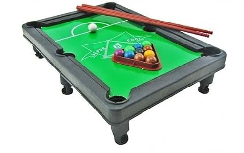 Ebiz Jeu de Billard de Table Miniature 27 cm 2 queues de Billard 11 Boules