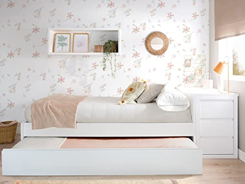 Bainba Cama Nido Juvenil Blanco - Piecero bajo (105 x 190)