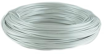 Aluminiumdraht Ø 2mm - 60m Ring in verschienden Farben. (Weiss)
