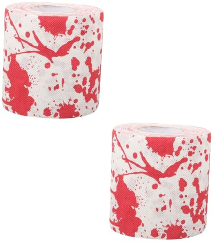 Beavorty 2 Di Carta Igienica Con Macchie Di Decorativi Spaventosi E Sanguinosi A Tema Halloween Per Decorazioni Da Bagno E Articoli Per Feste