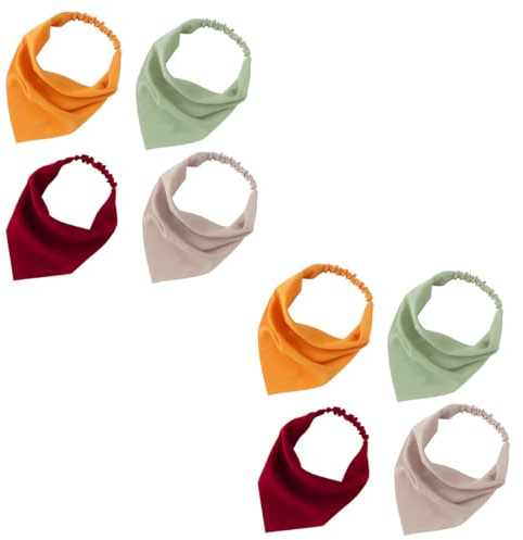 Namvo Cerchietto triangolare da donna, in chiffon, elastico, in tinta unita, per donne e ragazze, stile bohémien, 8 pezzi