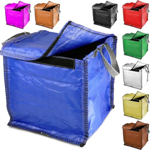 Kerbside - BLUE 90 Litre - Council with Weight Pad - Bag for Plasitic Cans Paper Cardboard Tins Jars (Blue, 1 Pack)