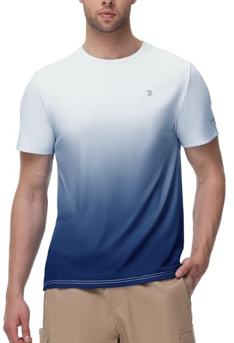 YSENTO Mens Rash Vest Swim Tops Rash Guards Quick Dry Swimming Shirts Short Sleeve Running Sports Gym UV Protection Tops(LBH,XL)