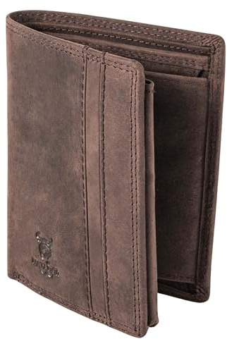 MATADOR Geldbörse Herren Geldbeutel Leder mit RFID Schutz, Briefttasche Portmonee Herren Portemonnaie, RFID Geldbörse Geldtasche Dunkel Braun