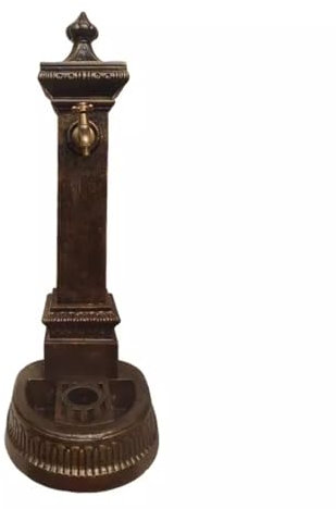 YCCYHQ Fuente Jardin Exterior de Hierro Fundido Pesado con Grifo Jardin, Columna de Agua Retro para Jardín, Granja, Pasto, Patio, Riego, Lavado(Brown)
