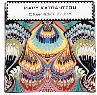 Museums & Galleries 20 Paper Napkins - 33 x 33 cm - Mary Katrantzou 'Mirror Marble' Design -Disposable Tableware for Parties & Dining
