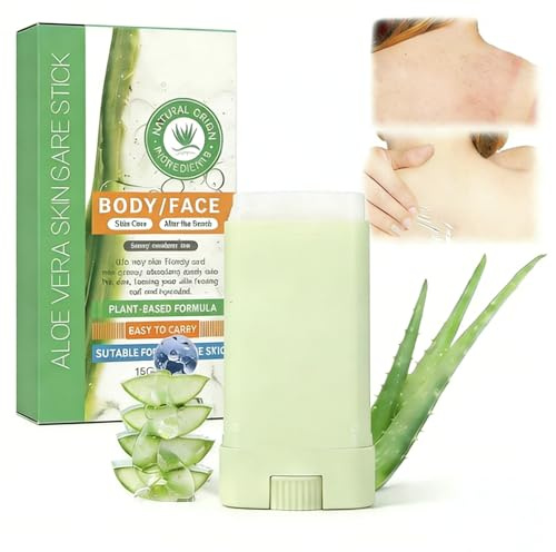 15g Creme Corps Hydratante Aloe Vera pour Visage et Corps, Gel d'aloe pur pour Hydrater, Apaisant Après le Soleil, Multi-usages Apaisante, Compact et Facile à Emporter