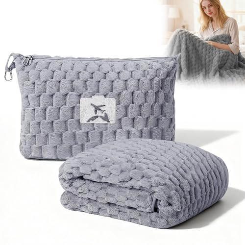 Kissen Decke 2 In 1, ADDLIVE Reisedecke, 152 x 127 cm Reisedecke Ultraleicht, Reised-ecke Flugzeug, Rei-sedecke und Kissen Set, Decke Flugzeug, Travel Blanket für Reisen, Büro, Zuhause Geschäftsreisen