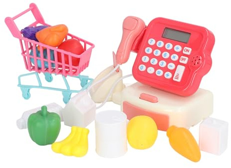 CHICIRIS Giocattoli per Registratore di Cassa per Bambini, Calcolatrice Multifunzione con Suoni e Luci, Carrello della Spesa di Simulazione per L'apprendimento della Matematica e delle