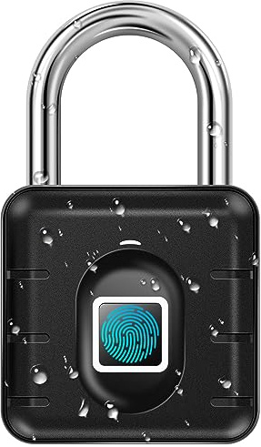 AICase Lucchetto con impronta digitale, serratura ricaricabile USB di sicurezza Keyless di sicurezza impermeabile IP67 per uso interno ed esterno