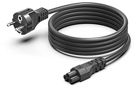 HKY Euro Netzkabel 2M für Notebook, 3-polig Kleeblatt Micky Maus Laptop Kabel Mit Schukostecker Netzteil-Kabel Stromkabel für IBM Acer für HP Toshiba für Sony ASUS Lenovo für Samsung, VDE Zertifiziert