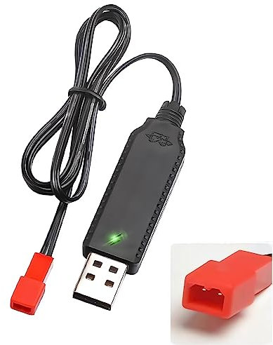 Aliwisdom Smart Universal RC Charger Cable with JST 2 Pin Connector Plug for 3.7V 1S Lipo Battery & 3.6V 3S Ni-MH/Ni-CD Battery Pack, Compatible with RC Car/Boat/Plane/Drone/Tank/Helicopter