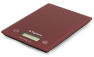Tognana Iridea, Bilancia da Cucina con display LDC e tasti touch screen, rosso mela