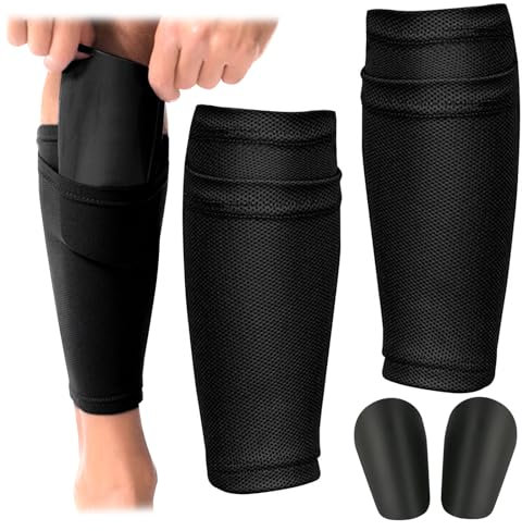 GWAWG Mini-Fußball-Schienbeinschoner für Kinder und Erwachsene, mit Tasche, hält Sockenärmel – Team-Bein schützt Schutzausrüstung für Knöchel, Gelenkverletzungen – Jungen, Mädchen, Männer, Alt, Spiele