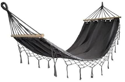 ZOLTA Hängematte 200x100cm - Indoor- und Outdoor - Hängeschaukel - Gartenzubehör - Camping Zubehör - Hängender Schaukelstuhl - Häng Hängematte - Hammock für Kinder und Erwachsene - Grau