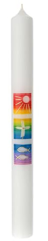 Holyart Cero battesimale Arcobaleno riquadri 400x40 mm