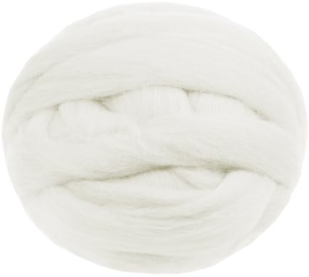 Uiopa Lana Cardata per Infeltrimento, 100g Lana Grossa in Feltro, Feltro di Lana Bianco per Infeltrimento Ad Ago, Infeltrimento a Umido, Decorazioni, Artigianato