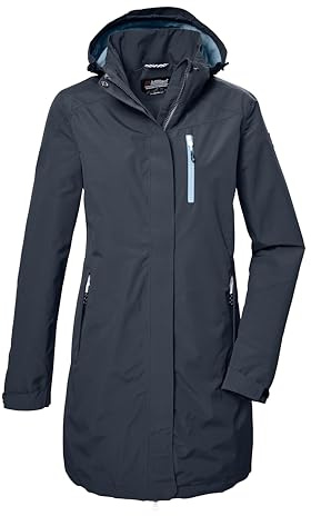 killtec Donna Parka funzionale/parka con cappuccio senza zip KOS 30 WMN PRK, deep water, 40, 42918-000