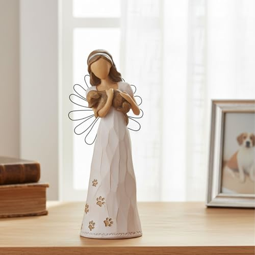 NAN ZAI NAN FANG Dog Angel Statue Friendship Gifts for Dog Lovers Women 6.7 Loss of Pet Sympathy Memorial Remembrance Gift Resin Sculpted Hand-Painted Figure
