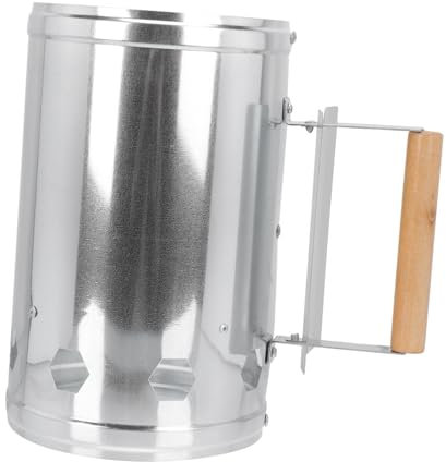 OFFSCH 1pezzi Utensili Barbecue Accensione Rapida Accendifuoco per Manico Legno Termico Base Ampia Prese Aria Barbecue all Aperto Grigliate Campeggio Viaggi