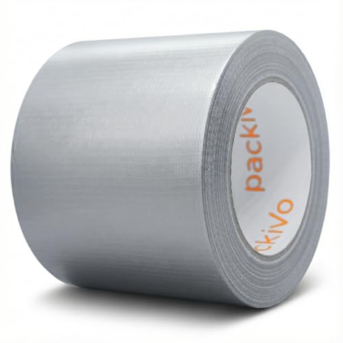 packivo Nastro adesivo nero – 50 m x 100 mm nastro in tessuto Duct Tape extra largo spessore ultra forte nero nastro adesivo impermeabile per interni ed esterni