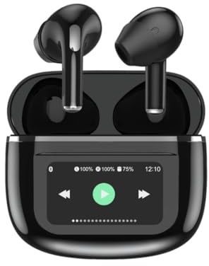 Porodo Soundtec Wonder Semi In-Ear ANC Earbuds, 4Hrs Playtime, 10M Working Distance, Bluetooth V5.4, with Active Noise Cancelling, Touch Screen, Remote Camera Trigger, Integrated Flashlight – Black